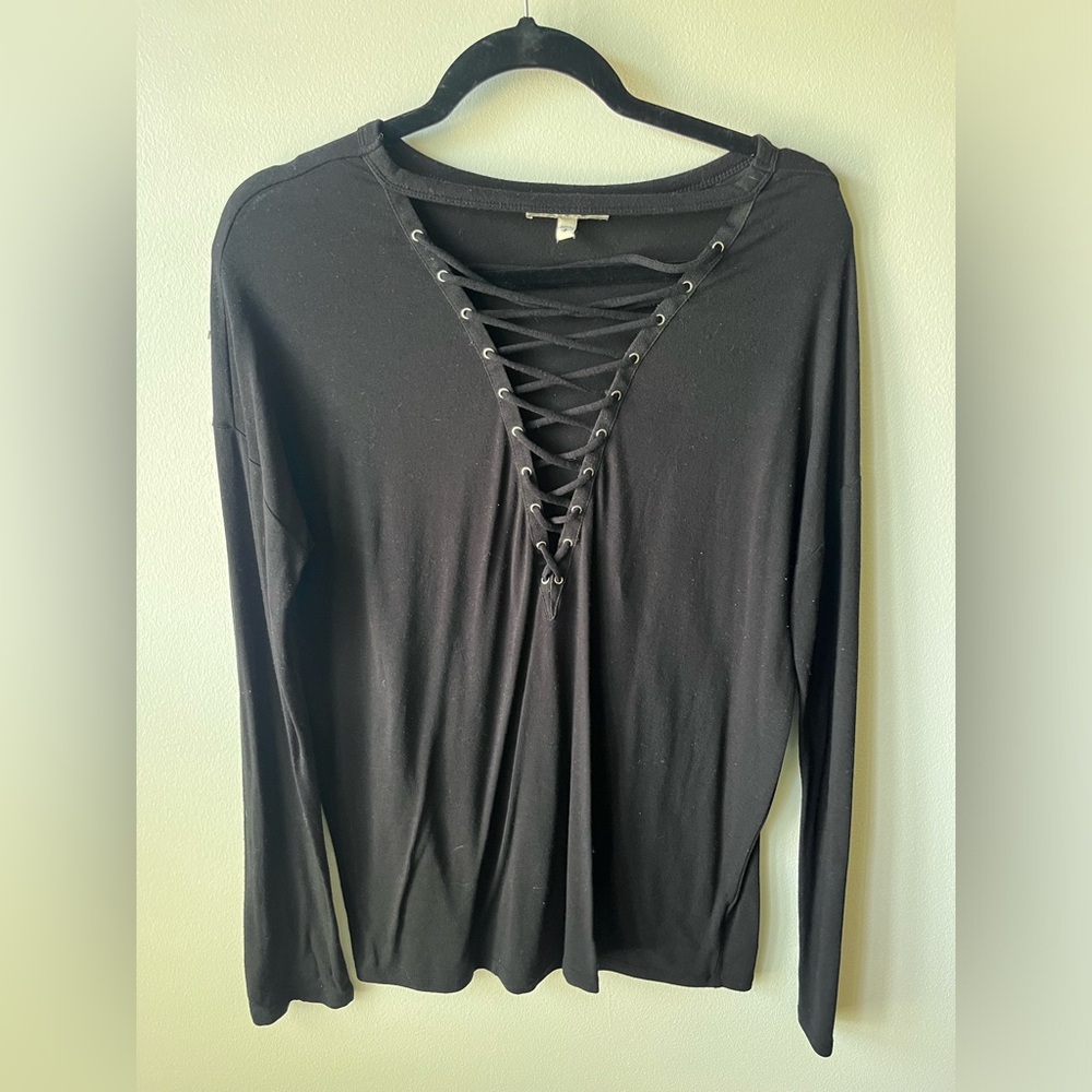 Black Low Cut Shirt